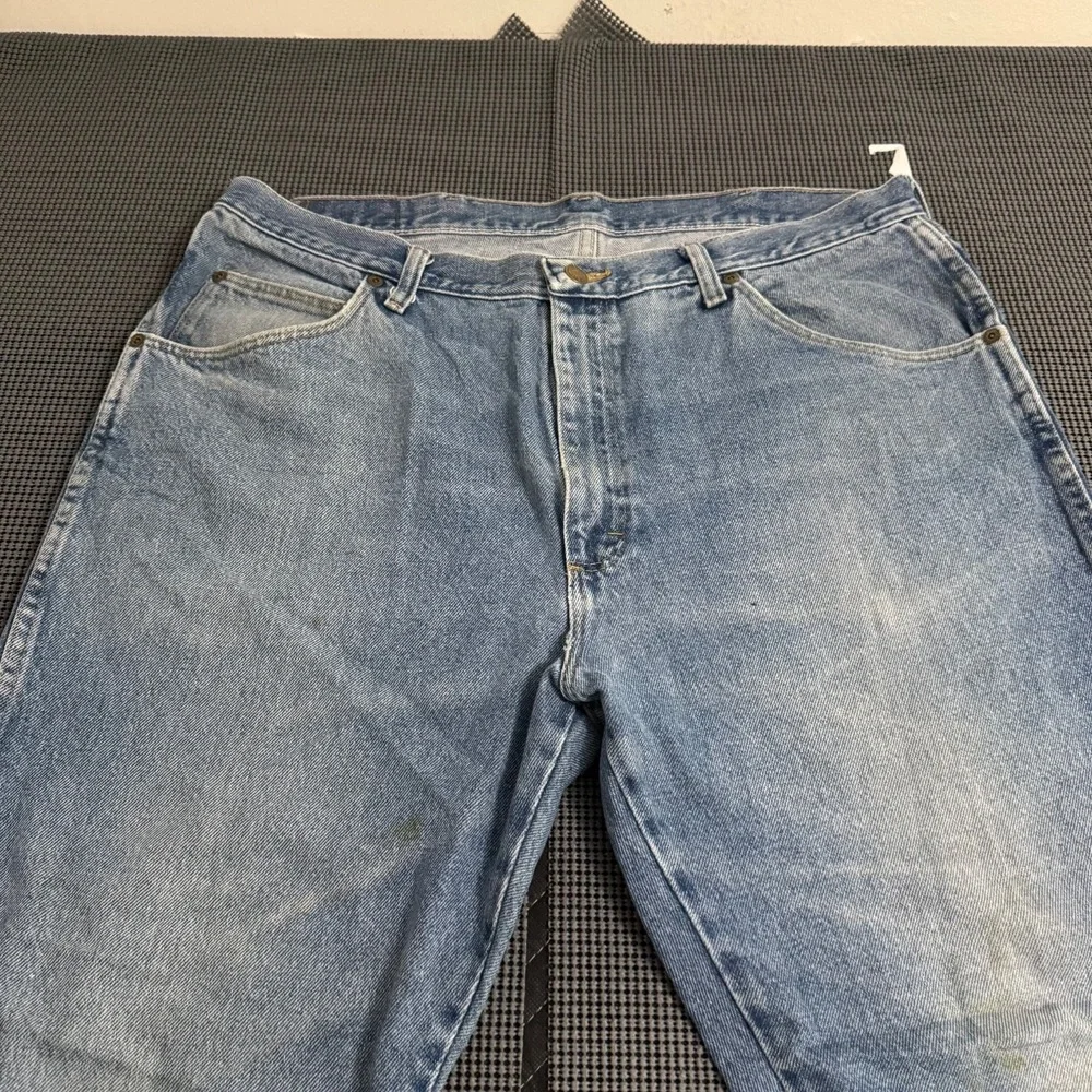 Wrangler Regular Fit Mens Jeans 38x30 Blue Denim 965T1DS Mid Wash Regular Fit